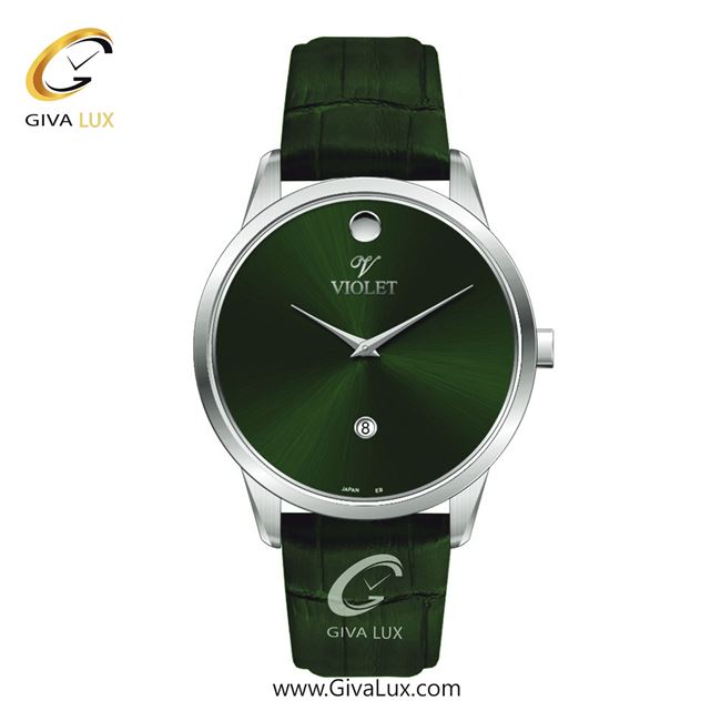 ساعت مچی اورجینال مردانه ویولت VIOLET نقره ای | سبز| سبز یشمی تیره| کد رفرنس 0550